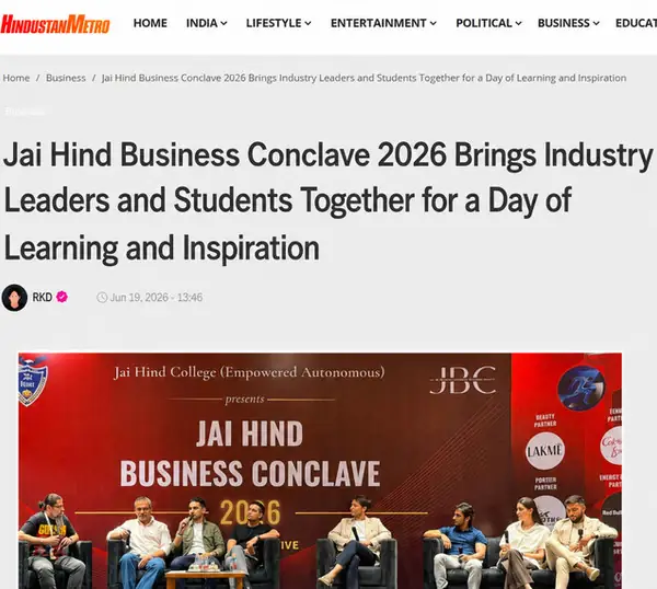 Hindustan Metro - Jai Hind Business Conclave Press Release